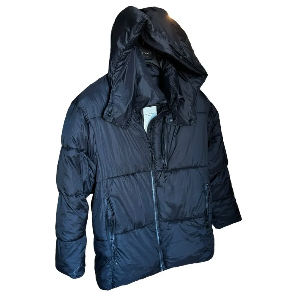NEW With Tag Black Warm Puffer Jacket with Hood - Picture 10 of 17